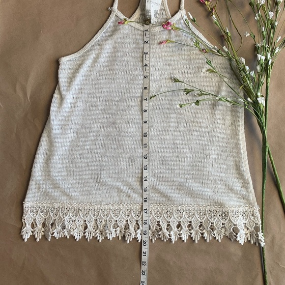 Knit creamy white tank top boho - Picture 3 of 8